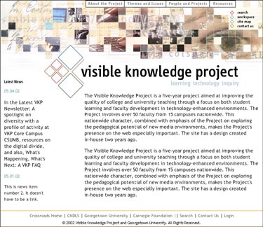Visible Knowledge Project main page
